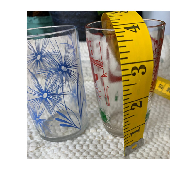 Vintage 60s mid century juice glasses tumbler 4oz set of 2 - Picture 12 of 13